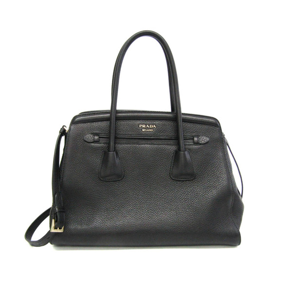 Prada Women's Leather Shoulder Bag,Tote Bag Black - Picture 1 of 10